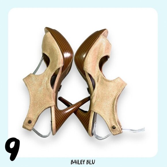 New Vera Wang Beige Slip On Form Fitting Open Toe Stiletto Heels Women’s Size 9 - Picture 4 of 9